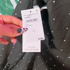 GOOD AMERICAN BLAZER CRYSTAL MINI DRESS